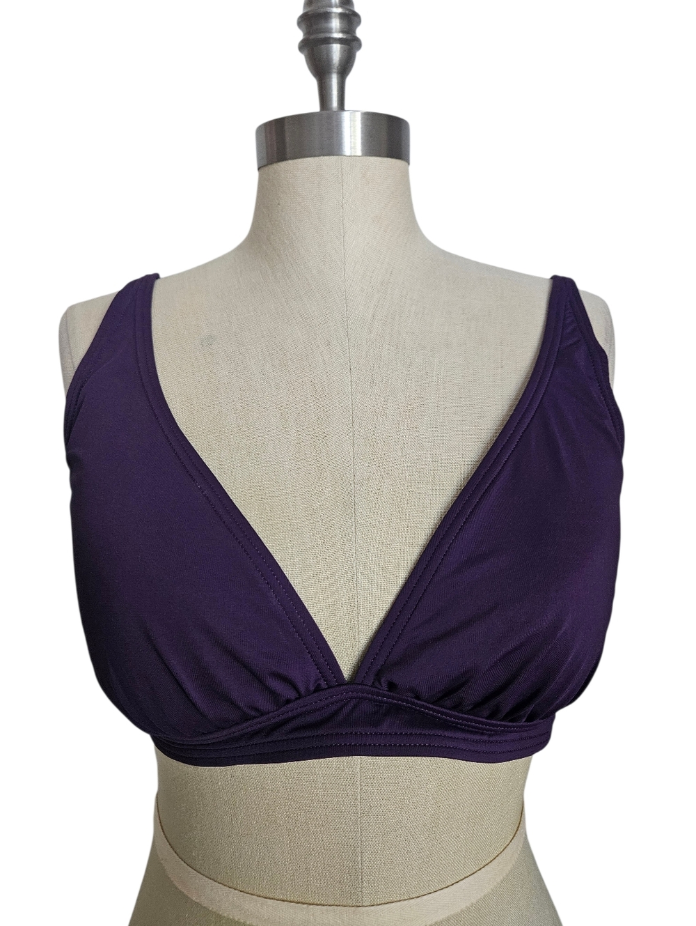 TOMMY BAHAMA Purple Tie Back V-Front Bikini Top | SZ L